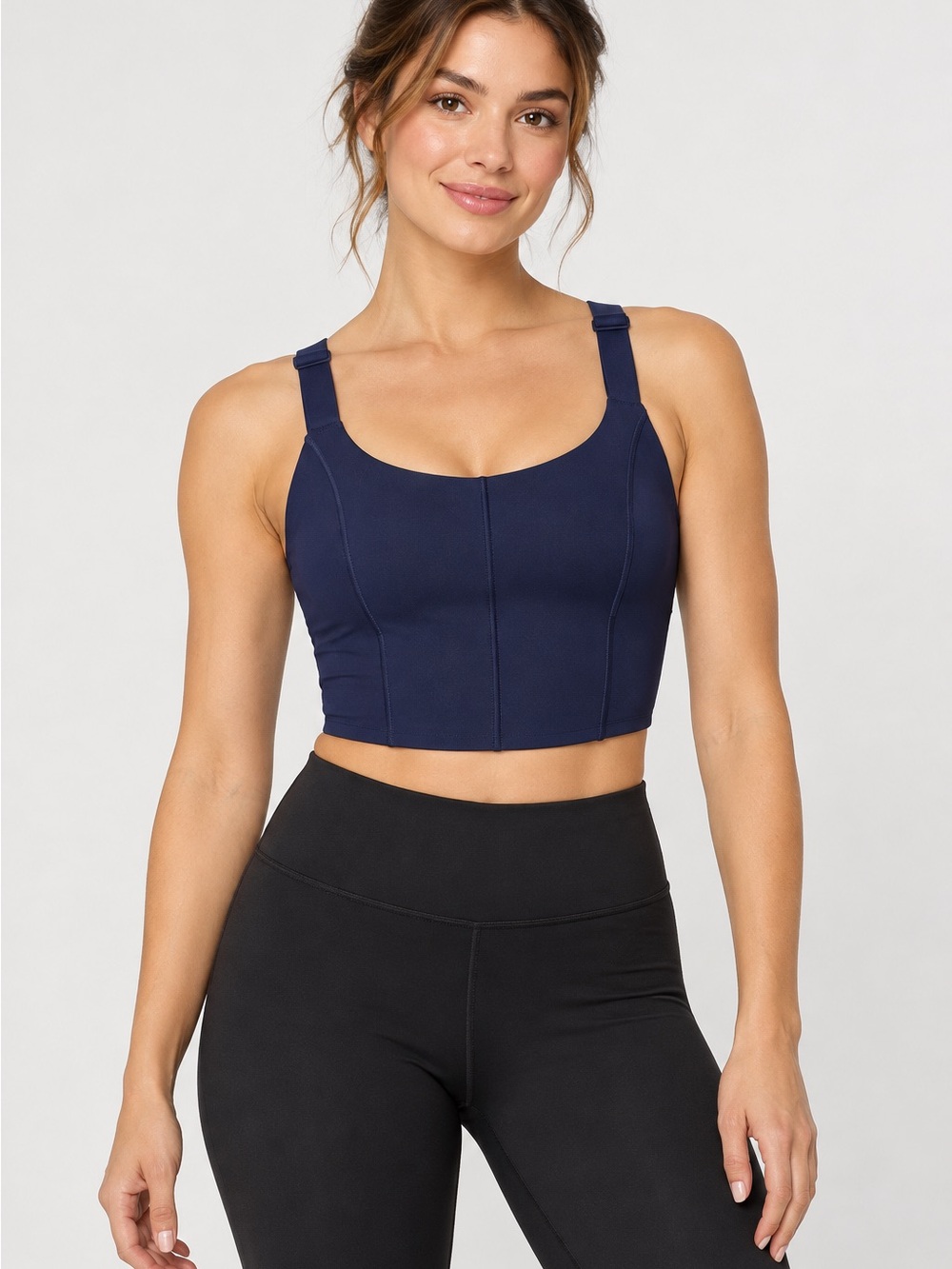 OFFLINE by Aerie Real Me Hold Up Corset Sports Bra – Navy Large